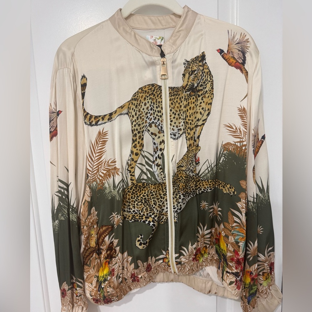 Animal Print Bomber Jacket